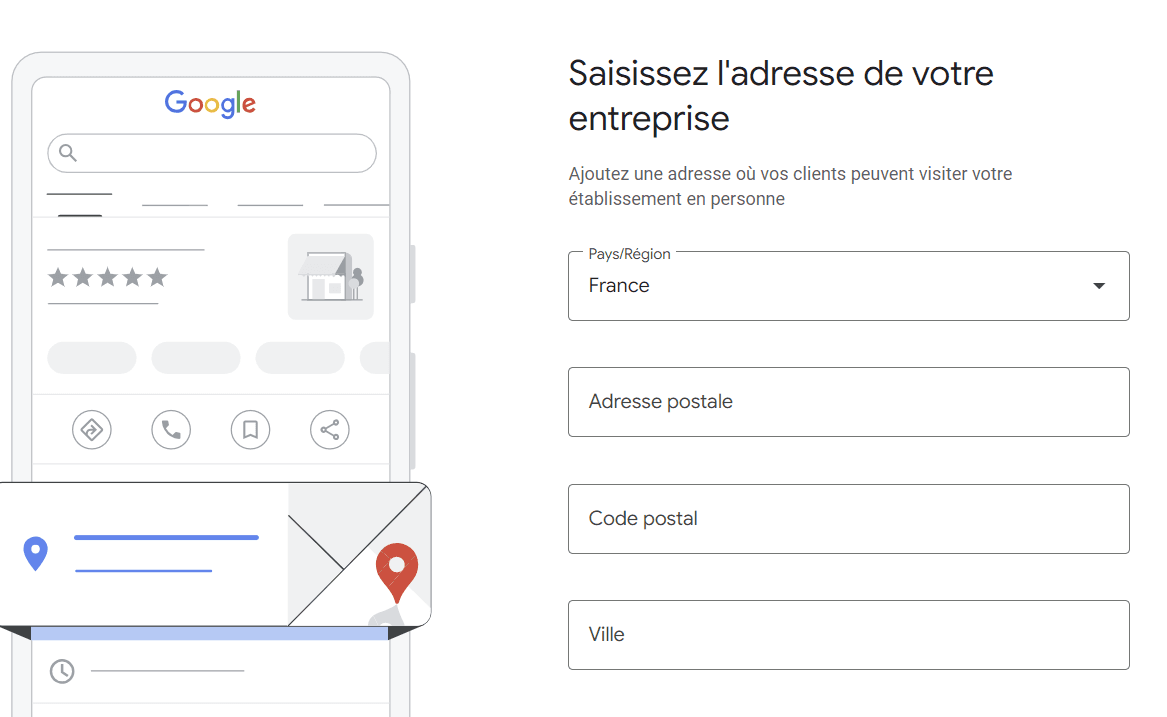 Indiquer l'adresse de l'établissement