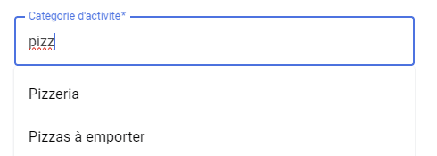 Exemple de mauvaise catégorie Google Business Profile