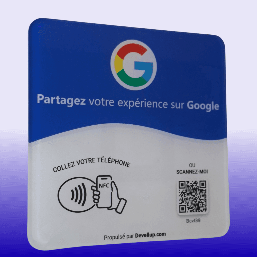Plaque NFC Google Avis - Devellup