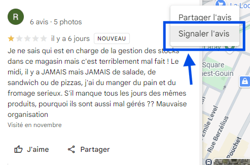 Comment signaler un avis sur Google Maps